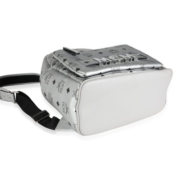 MCM Berlin Silver Visetos Monogram Trilogie Stark Backpack - Picture 5 of 9